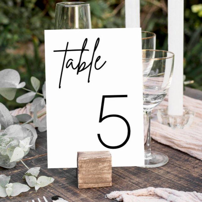 Numeração De Mesa Mesa de Casamento Simples, Preto e Branco (Criador carregado)