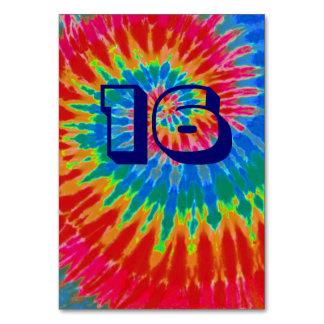 Numeração De Mesa Mesa De Casamento Spiral Tie Dye Dezesseis