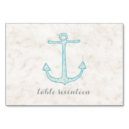 Numeração De Mesa Mesa de Casamento Teal Rustic Anchor