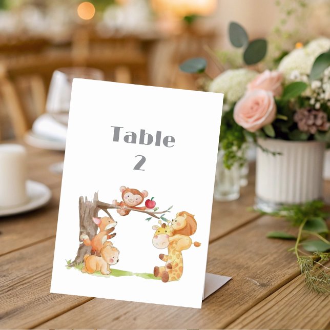 Numeração De Mesa Mesa de Chás de fraldas de animais da floresta (Criador carregado)