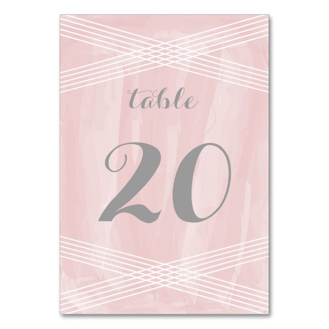 Numeração De Mesa Mesa de Deco de Aquarela Rosa (Frente)