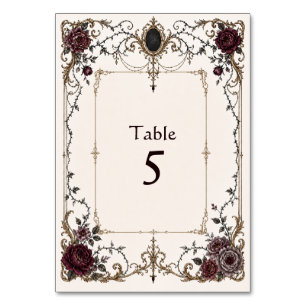 Numeração De Mesa Mesa de Festa de Casamento Vitoriana Escura