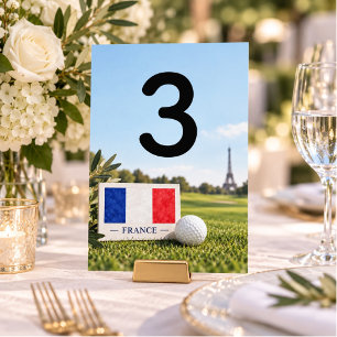 Numeração De Mesa Mesa de Golfe França Número Torre Eiffel Bandeira