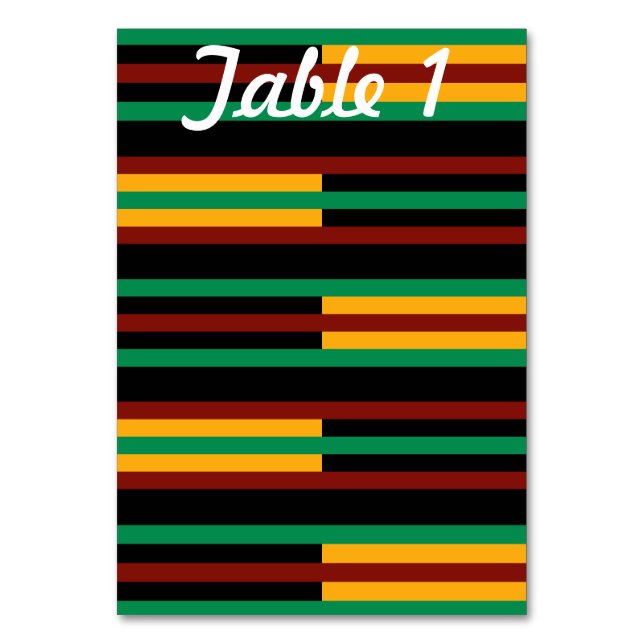 Numeração De Mesa Mesa de Recepção de Casamento com Listras de Kente (Frente)