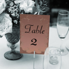 Numeração De Mesa Mesa de Recepção de Casamento Dourado Elegante Ros