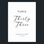 Numeração De Mesa Mesa de Script Minimalista - Número de Tabela 33<br><div class="desc">Esta elegante mesa negra da caligrafia 33 é perfeita para casamentos e outros eventos. A design neutra apresenta uma carta minimalista decorada com tipografia romântica e caprichosa. A placa impressão na frente e atrás (lado duplo). Os outros números de tabela na coleção são vendidos separadamente.</div>