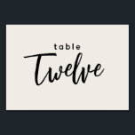 Numeração De Mesa Mesa de Script Moderno 12 Casamento Não Branco<br><div class="desc">Mesa de Script Moderno 12 Doze Casamento Não Branco ou Número de Tabela de Partido Janto. 12 está escrito em uma fonte tradicional com letra chic. A cor de fundo deste número de tabela é editável por cor, basta clicar no botão personalizar para selecionar qualquer cor que você precisar. Um...</div>