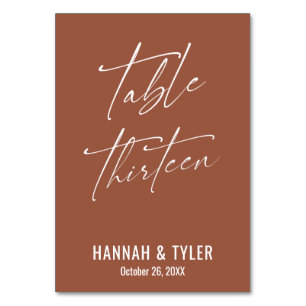 Numeração De Mesa Mesa de Terracota Contemporânea Elegante Treze