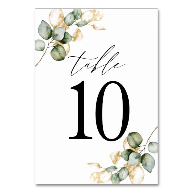Numeração De Mesa Mesa de verde número 10 (Frente)