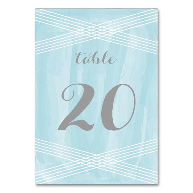 Numeração De Mesa Mesa Deco de Aquarela Azul (Frente)