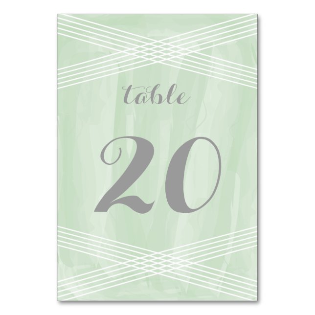 Numeração De Mesa Mesa Deco de Aquarela Verde (Frente)
