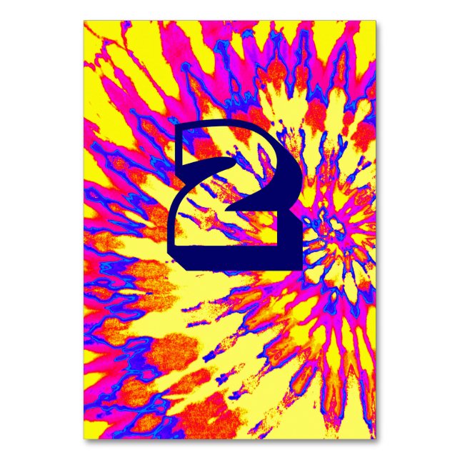 Numeração De Mesa Mesa Dois de Casamento Secundário Amarelo (Frente)