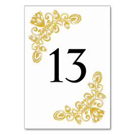 Numeração De Mesa Mesa Dourada Vintage 13