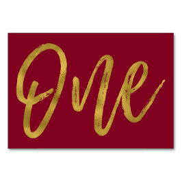 Numeração De Mesa Mesa Elegante de Marsala, Dourada e Borgonha, Núme