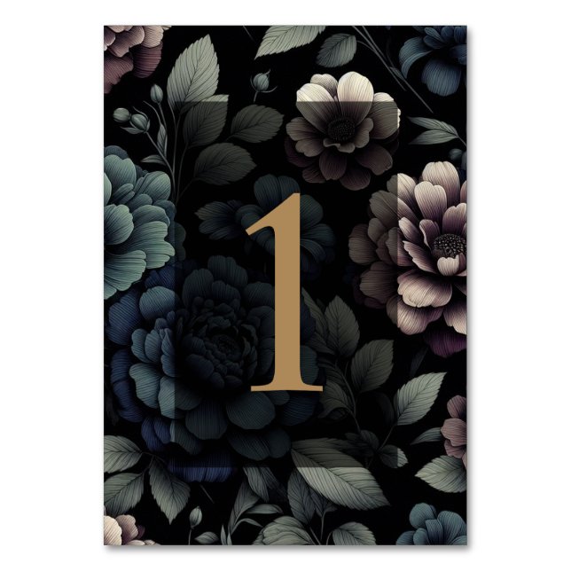 Numeração De Mesa Mesa Floral Azul-Moody 1 (Frente)