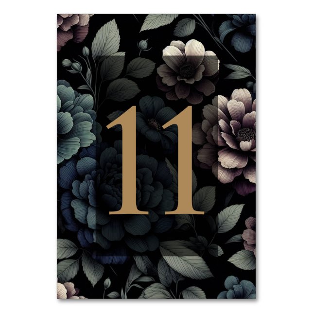 Numeração De Mesa Mesa Floral Blue Moody 11 (Frente)