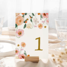 Mesa Floral Cor-de-Rosa 1 Número da Tabela de Casa