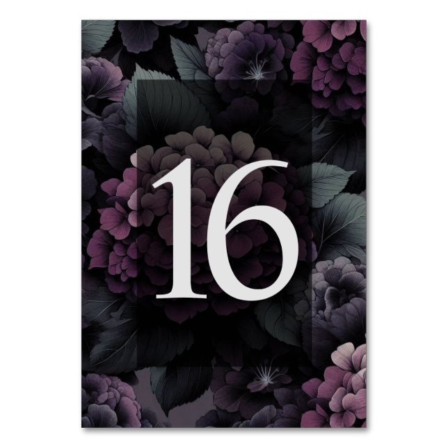 Numeração De Mesa Mesa Floral Purple Moody 16 (Frente)