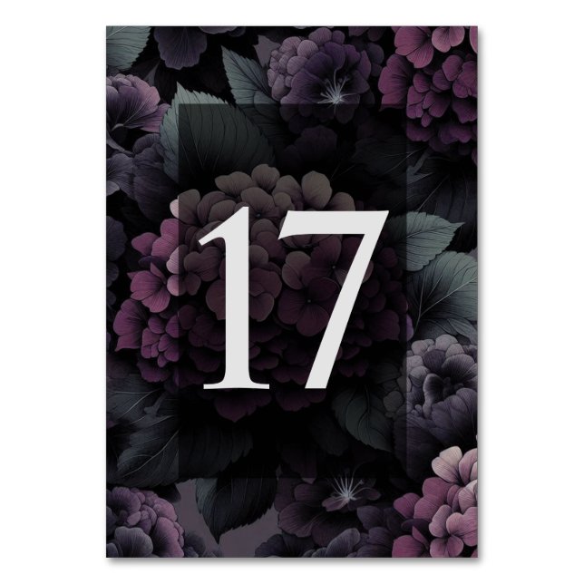 Numeração De Mesa Mesa Floral Purple Moody 17 (Frente)