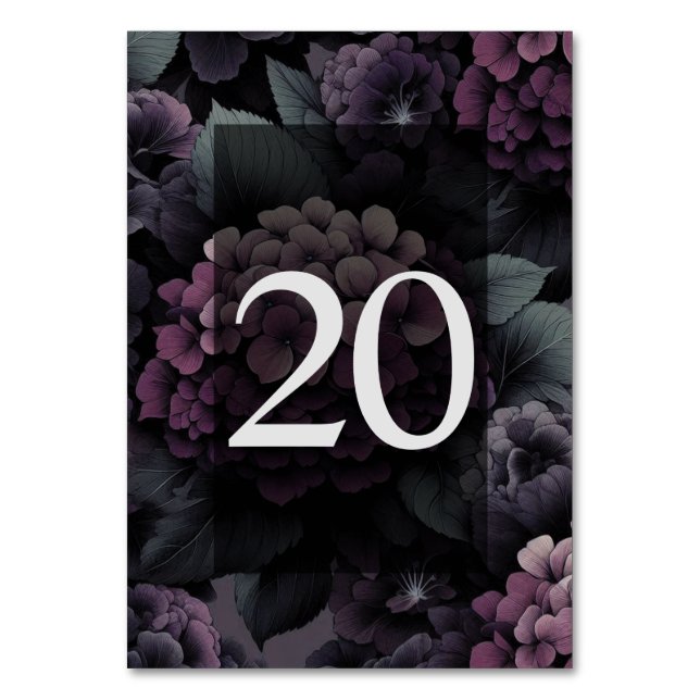 Numeração De Mesa Mesa Floral Roxa Mal-humorada 20 (Frente)