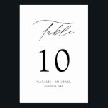 Numeração De Mesa Mesa Negra E Branca Moderna, Dez Casamentos<br><div class="desc">Este número de mesa moderno e elegante é a adição perfeita à sua recepção de casamento. A tipografia química e o esquema de cores preto e branco lhe dão um toque de sofisticação e estilo. O roteiro de caligrafia manual adiciona um toque pessoal ao seu grande dia. Basta clicar em...</div>