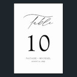 Numeração De Mesa Mesa Negra E Branca Moderna, Dez Casamentos<br><div class="desc">Este número de mesa moderno e elegante é a adição perfeita à sua recepção de casamento. A tipografia química e o esquema de cores preto e branco lhe dão um toque de sofisticação e estilo. O roteiro de caligrafia manual adiciona um toque pessoal ao seu grande dia. Basta clicar em...</div>