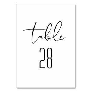 Numeração De Mesa Mesa Negra e Branca Moderna Elegante