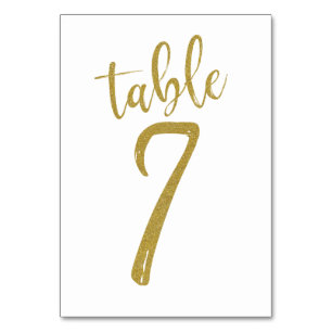 Numeração De Mesa Mesa Número 7 com Brilho Dourado