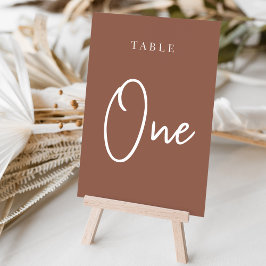 Numeração De Mesa Mesa ONE com script da mão de ferrugem