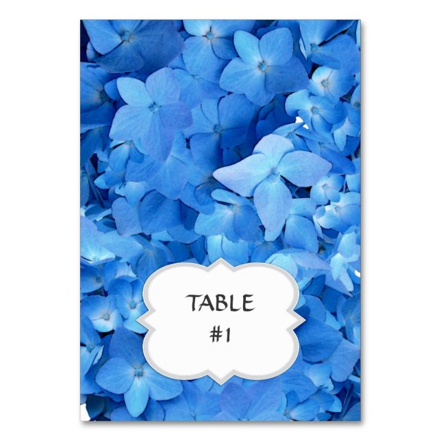 Numeração De Mesa Mesa/Placas de Colocação de Hydrangea azul brilhan (Frente)