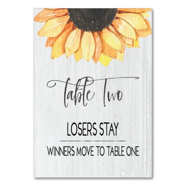 Numeração De Mesa Mesa Rústica De Girassol Número De Mesa De Dois Bu (Frente)