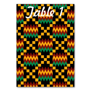 Numeração De Mesa Mesa verde-amarela-Recepção de casamento Kente