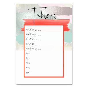 Numeração De Mesa Mesas de coral de arte moderna n.º pin-to-conselho