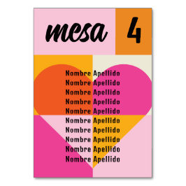 Numeração De Mesa Mesero Boda Festivalera Lista Nombres Seating Plan