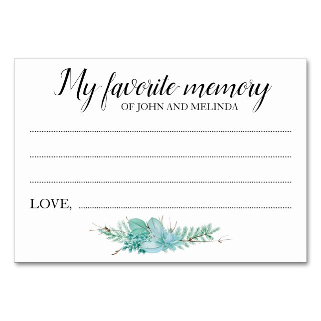 Numeração De Mesa Meu Aniversário de Memória Favorito foi Bem-sucedi (Frente)