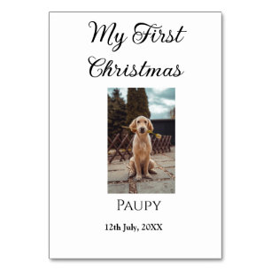 Numeração De Mesa Meu primeiro Natal adicione o nome do animal de es