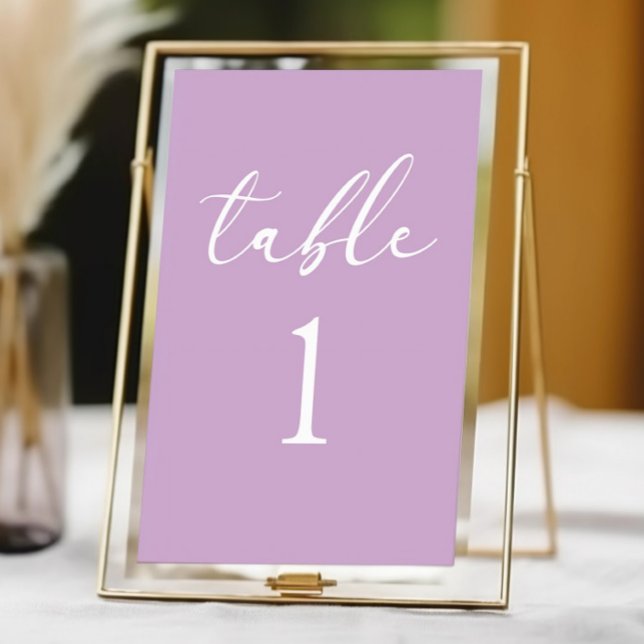 Numeração De Mesa Minimal Minimalist Elegant Lilac Wedding (Criador carregado)