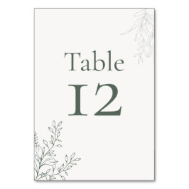 Numeração De Mesa Minimal Sage Green Botanical Table Number