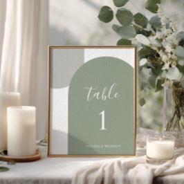 Numeração De Mesa Minimal Sage Green Rustic Boho Arch Table Number