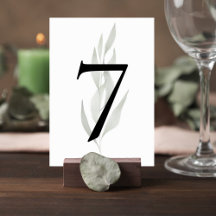 Minimalist Eucalyptus Wedding Table Number Sign