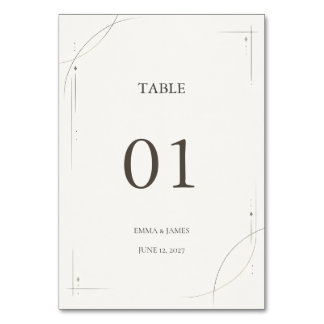 Numeração De Mesa Minimalist Gold Line Wedding Table Number Card