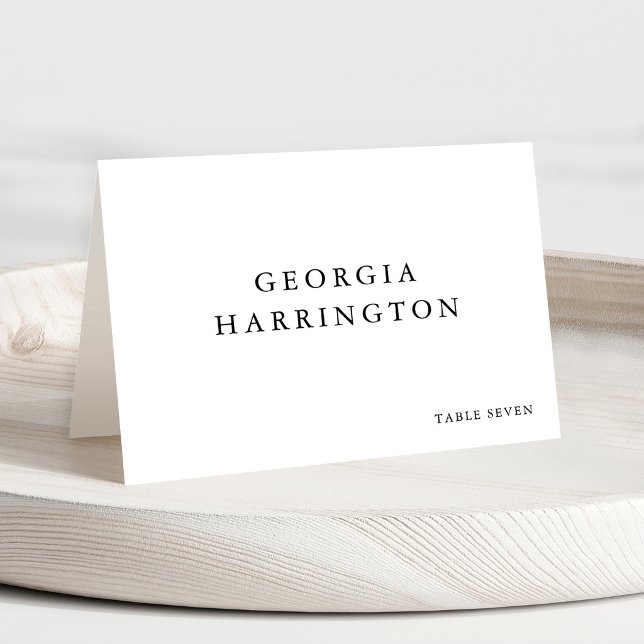 Numeração De Mesa Minimalist Monogram Guest Name Place Card (Minimalist Monogram Guest Name Place Card)