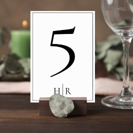 Numeração De Mesa Minimalist Monogram Wedding Table Number Card