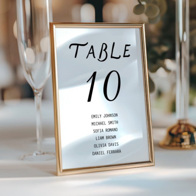 Numeração De Mesa Minimalist Script Wedding Table Number (Minimalist Script Wedding Table Number Table Sign)