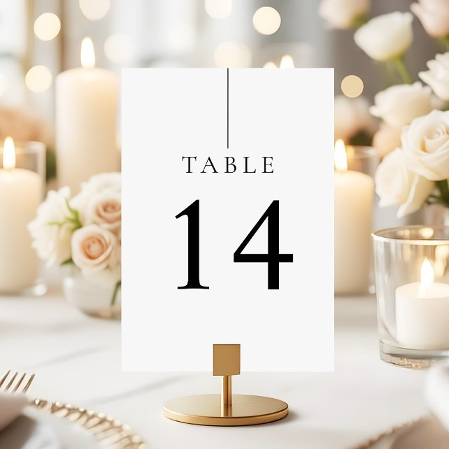 Numeração De Mesa Minimalist Simple Clean Line Modern Wedding (Criador carregado)