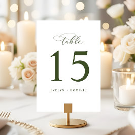 Numeração De Mesa Minimalist White Green  Wedding Table Number Cards