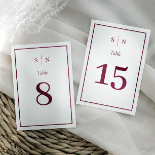 Numeração De Mesa Minimalista Chic Casamento com Borda Branca e Bo