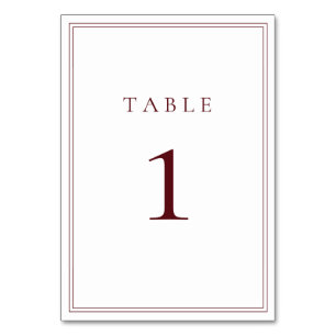Numeração De Mesa Minimalista Clássico de Bordéus de Vinho