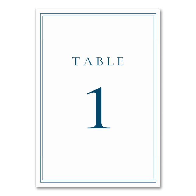 Numeração De Mesa Minimalista Clássico do Oceano Azul (Frente)