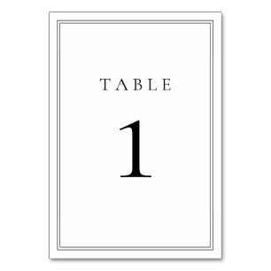 Numeração De Mesa Minimalista Clássico Negro e Branco
